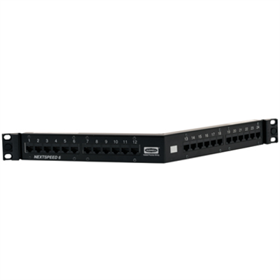 Image for Angled Patch Panel, NEXTSPEED® Ascent Category 6A, Black