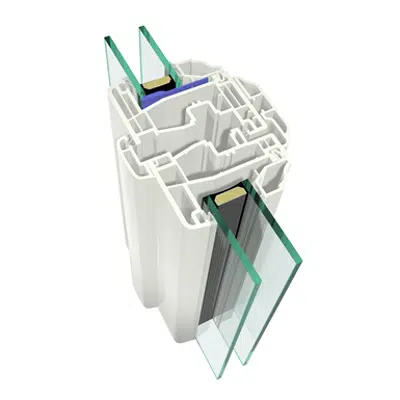 2-leaf window on glass spandrel GEALAN S8000图像