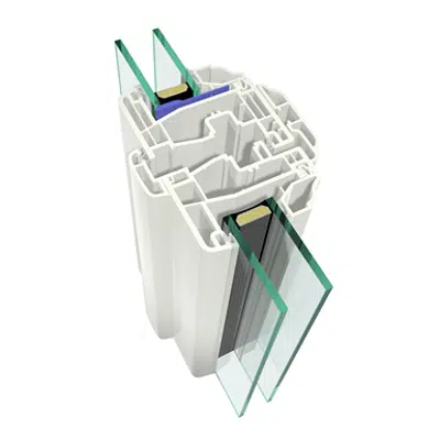 Image for 2-leaf window on glass spandrel GEALAN S8000