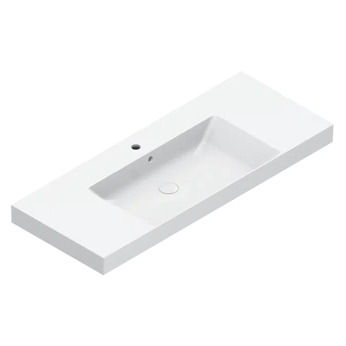 Zero 125 Single-Sink Basin with lateral Shelfs