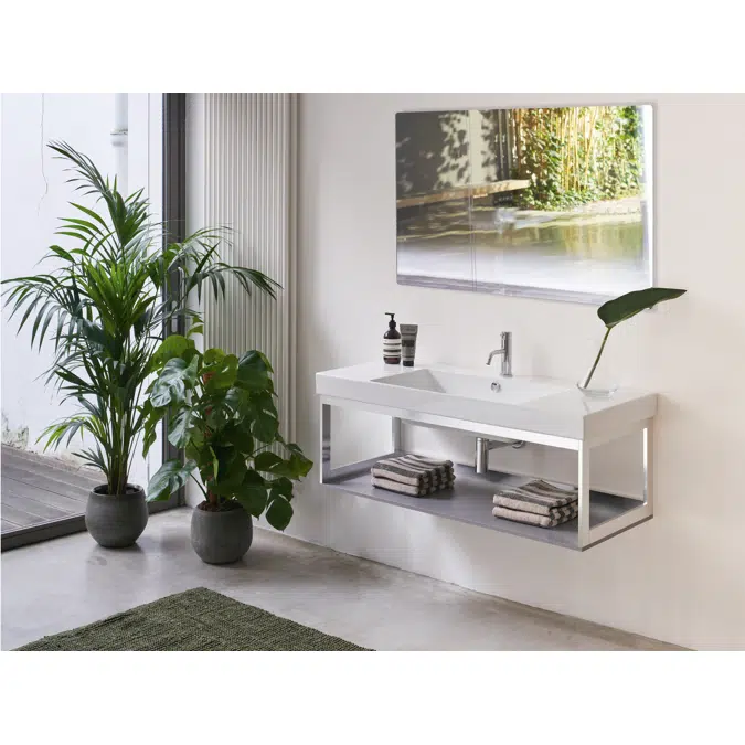 Zero 125 Single-Sink Basin with lateral Shelfs