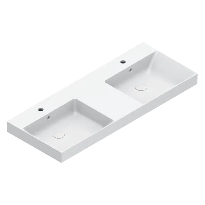 Zero 125x50  Double-Sink Basin