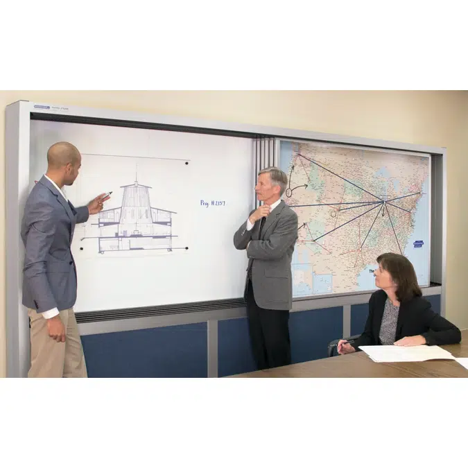Sliding Track Whiteboard Cabinet- PlanView®