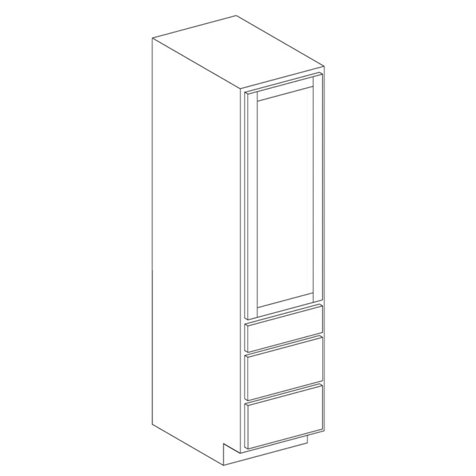 Linen Cabinet with Drawers - 21" Deep