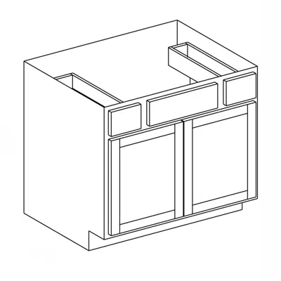 imagen para Vanity Sink Drawer Base Cabinet - Double Door - 21" Deep