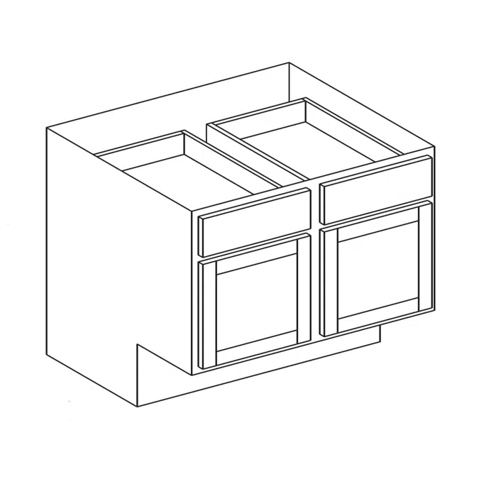 Universal Design - Base Cabinet - Double Door, Two Drawer - 24" Deep