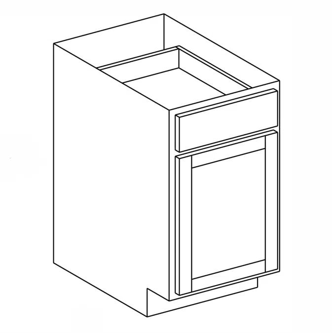 Base Cabinet - Single Door, One Drawer - 24" Deep