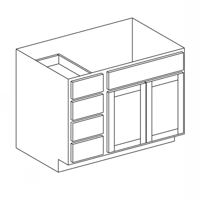 Image for Vanity Combo Cabinet - Double Door, 4 Drawer - 21" Deep