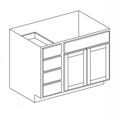 Imagem para Vanity Combo Cabinet - Double Door, 4 Drawer - 21" Deep}