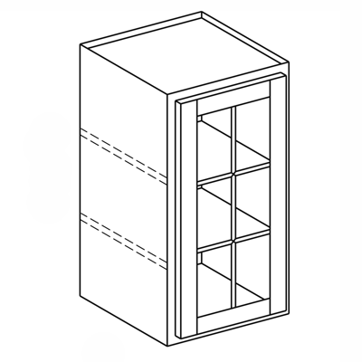 Image for Wall Cabinet with Doors Prepped for Glass - Single - 12" Deep