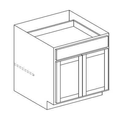 изображение для Base Cabinet - Double Door, One Drawer - 24" Deep