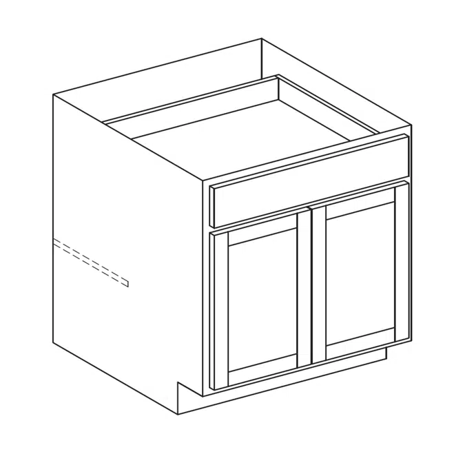 Base Cabinet - Double Door, One Drawer - 24" Deep