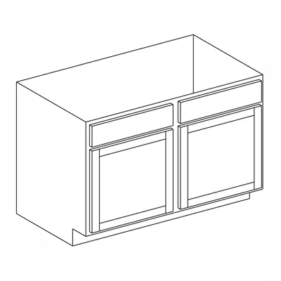 Sink Base Cabinet - Double Door, Double False Drawer - 24" Deep 이미지