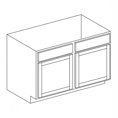 Image for Sink Base Cabinet - Double Door, Double False Drawer - 24" Deep