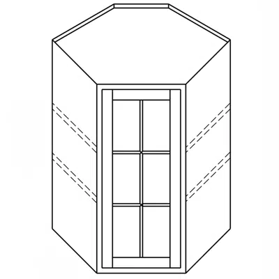 Imagem para Diagonal Corner Wall Cabinet with Doors Prepped for Glass - 12" Deep}