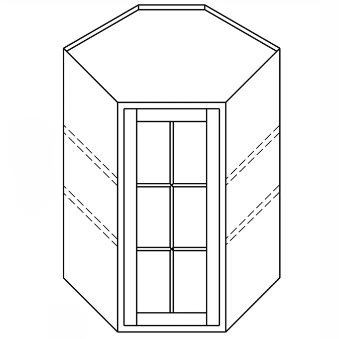 Diagonal Corner Wall Cabinet with Doors Prepped for Glass - 12" Deep