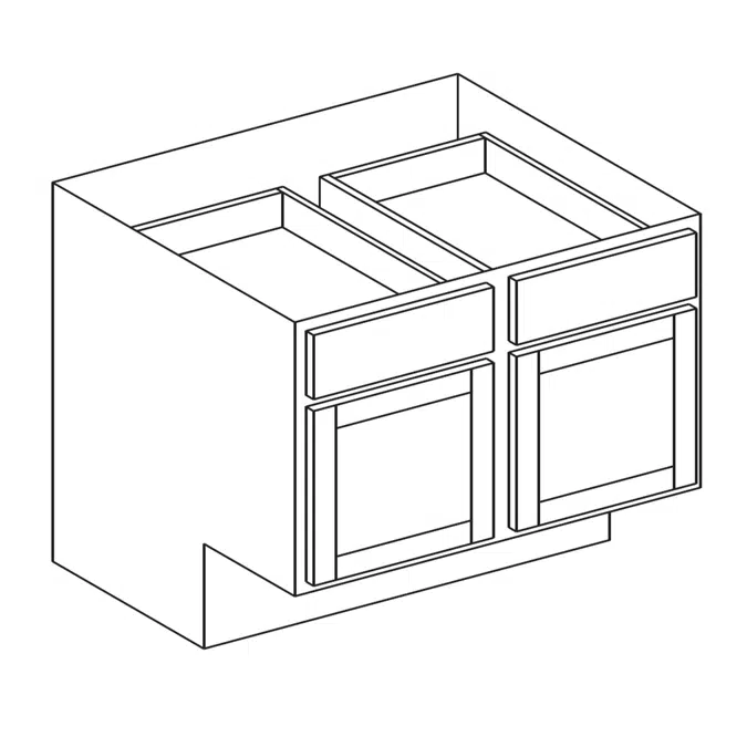 Base Cabinet - ADA - Double Door, Two Drawer - 24" Deep