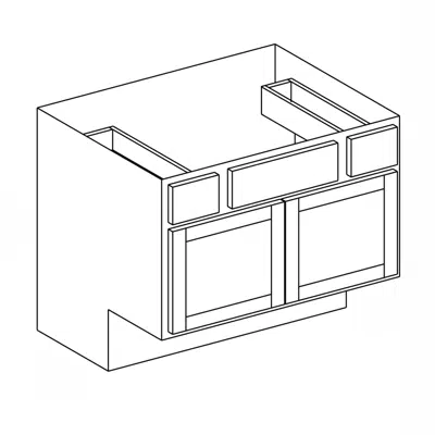 Image pour Vanity Sink Drawer Base Cabinet - ADA- Double Door - 21" Deep