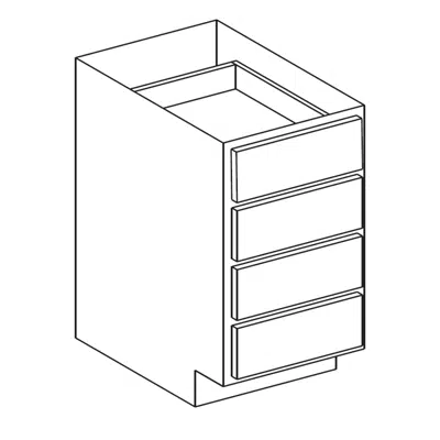 изображение для Vanity Base Cabinet - Four Drawer - 21" Deep