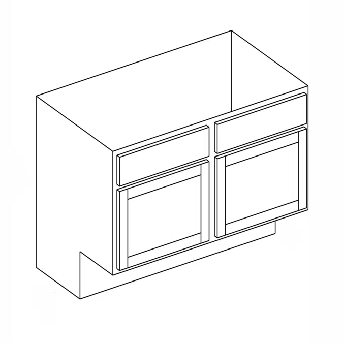 Universal Design - Vanity Sink Base Cabinet - Double Door, Double False Drawer - 21" Deep