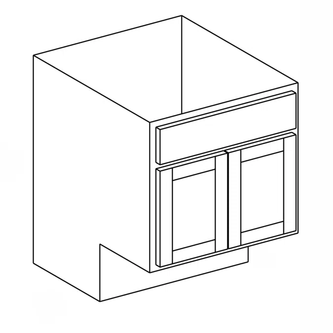 Base Cabinet - ADA - Double Door, One Drawer - 24" Deep
