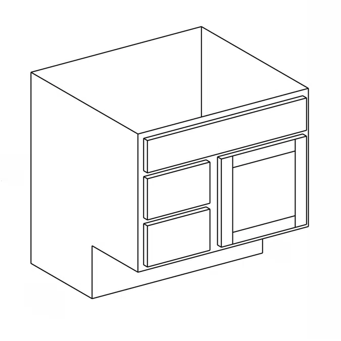 Vanity Combo Cabinet - ADA - Single Door - 21" Deep