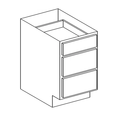 kuva kohteelle Universal Design - Vanity Base Cabinet - Three Drawer - 21" Deep
