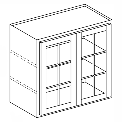 Image for Wall Cabinet with Doors Prepped for Glass - Double - 12" Deep