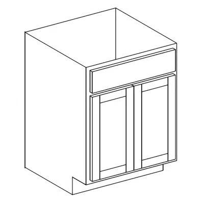 Vanity Sink Base Cabinet - Double Door, False Drawer - 18" Deep 이미지