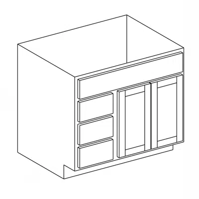 Vanity Combo Cabinet - Double Door - 21" Deep图像