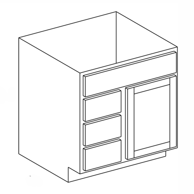 Image for Vanity Combo Cabinet - Single Door - 21" Deep