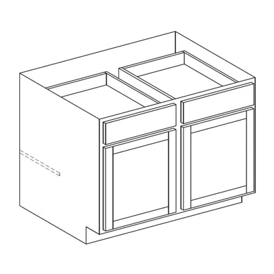 Base Cabinet - Double Door, Two Drawer - 24" Deep图像
