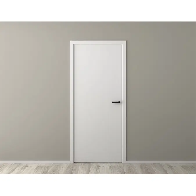 Interior door with E-frame straight