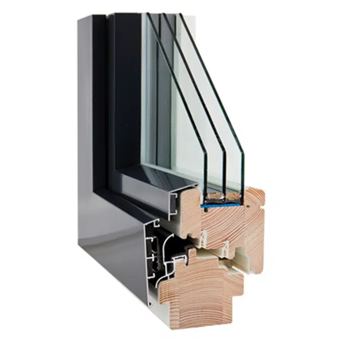 EC/90 Fixed wood/aluminium window