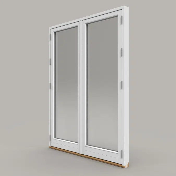 Outwards opening wooden window