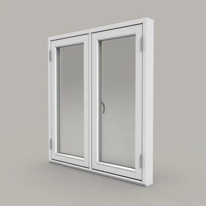 Outwards opening wooden window