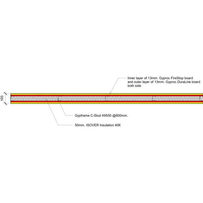 Gyproc - Wall Systems 2hr. Fire rated (STC 53) - DuraLine board