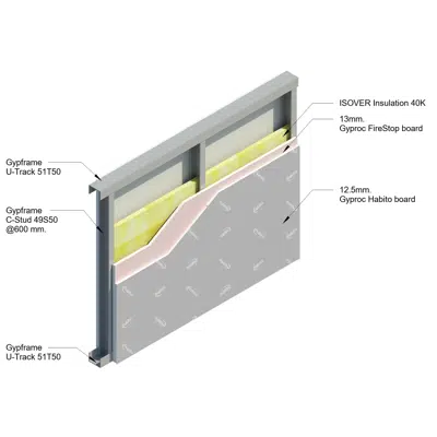 kép a termékről - Gyproc - Wall Systems 2hr. Fire rated (STC 55) - Habito board