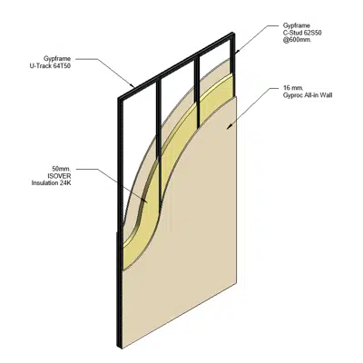 Imagem para Gyproc - Wall Systems 1hr. Fire rated (STC 47) - All-in Wall board}