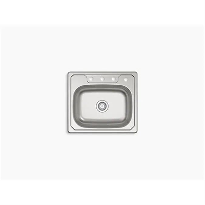 McAllister ® Top-Mount Single-Bowl Kitchen Sink, 25" x 22" x 6" 