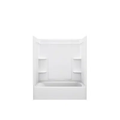 Imagem para Ensemble™ Medley™, Series 7137, 60" x 30" x 73" Above Floor Drain Bath/Shower with Right-hand Drain}
