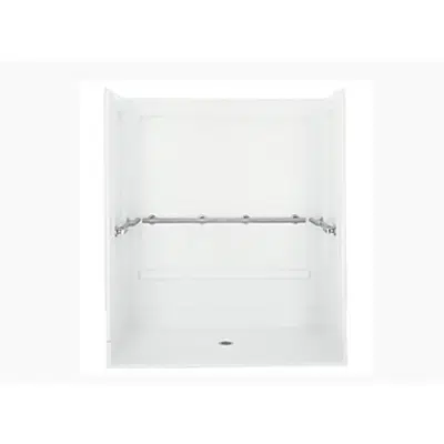 Image for Roll-In Shower Series 6206, 63-1/4" x 39-3/8" x 72" Shower Stall With Grab Bars 