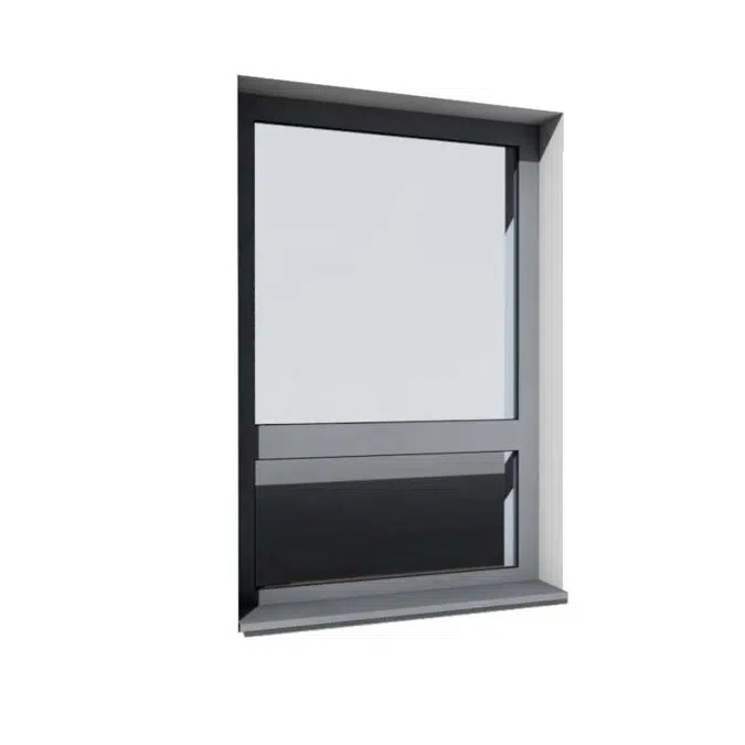 AZ-45 Ventana de dos hojas con parteluz horizontal