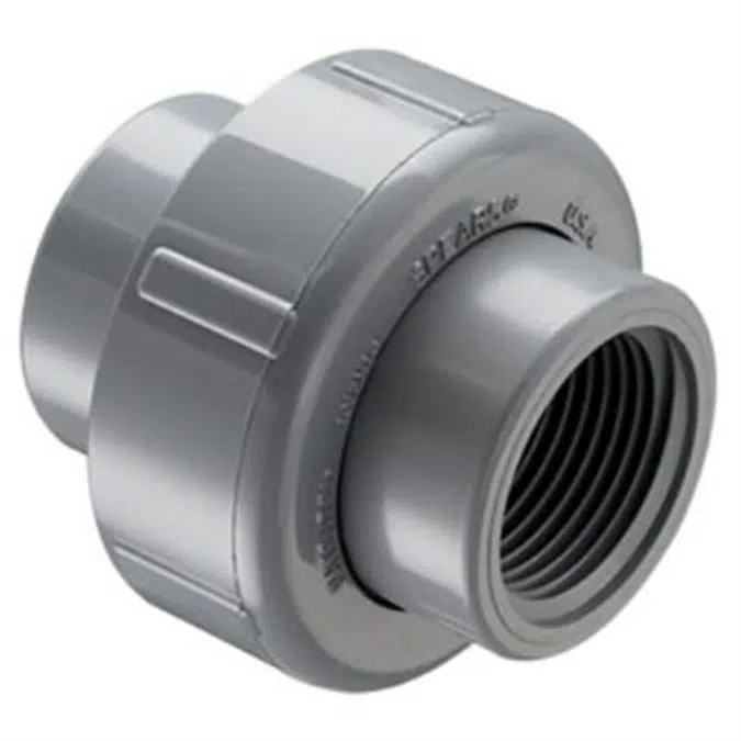 SCH80 CPVC/PVC Union - Transition (Pln Soc x Fpt) w/ FKM O-ring