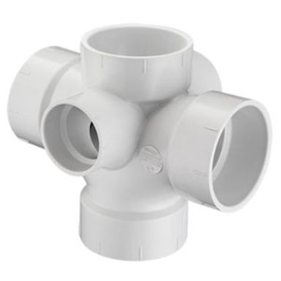 Image pour DWV PVC Double Sanitary Tee with R&L Side Inlets