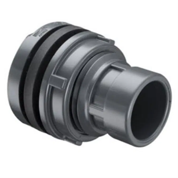 SCH80 CPVC/PVC Tank Adapter - Long (Soc x Soc) w/ Neoprene Gasket