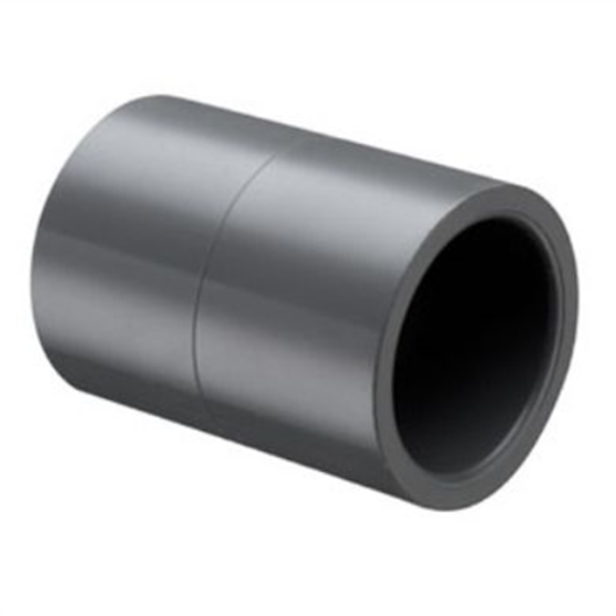 BIM objects - Free download! SCH80 CPVC/PVC Coupling - No Stop (Soc ...
