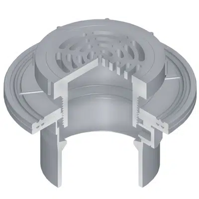 imagem para OceanTUFF™ Floor Drain with Stainless Steel Adjustable Top w/Round Grate & Membrane Collar