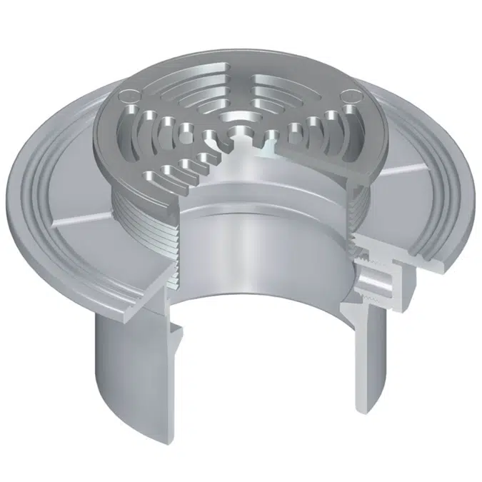 OceanTUFF™ Floor Drain with Stainless Steel Adjustable Top w/Round Grate