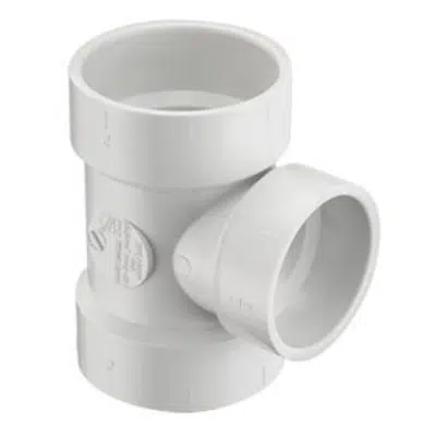 DWV PVC Vent Tee, Reducing图像